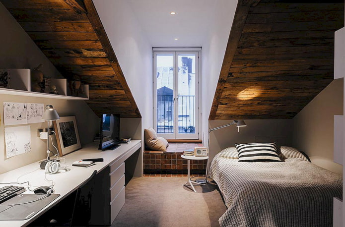 teenager's bedroom in the attic