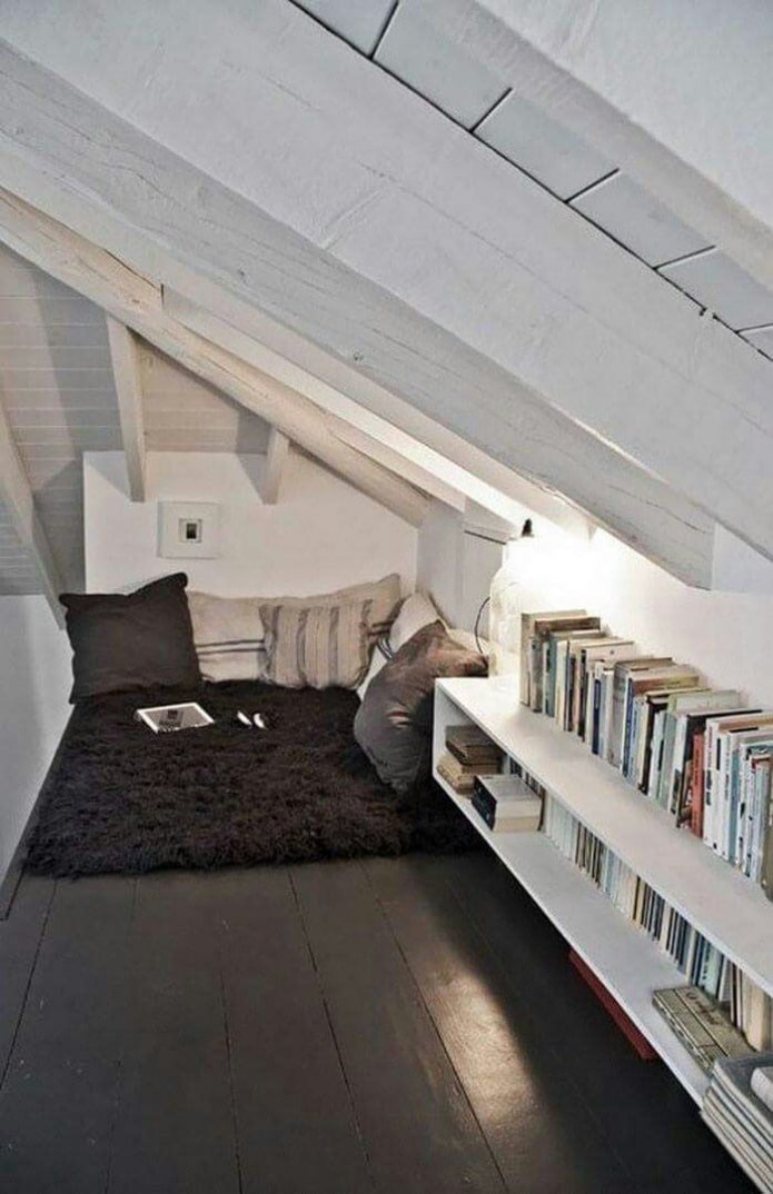 rest area and books on the shelves