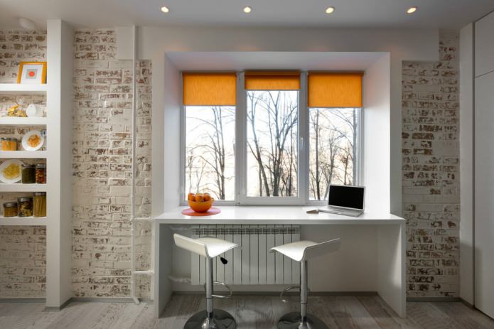 brick in the interior design of a studio