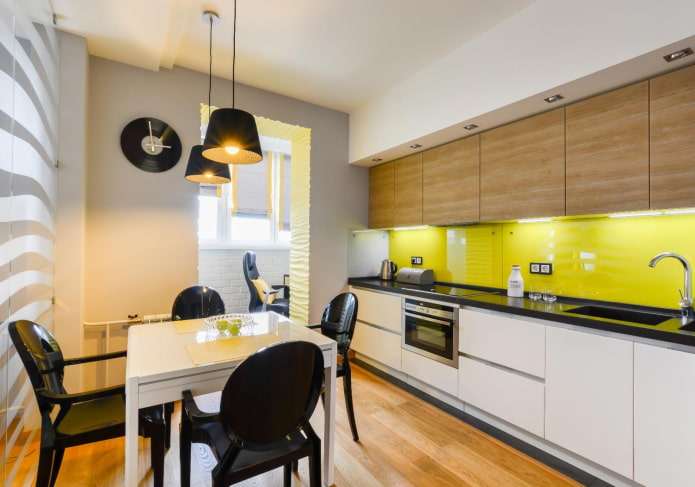 color scheme of the interior of the kitchen of the area of 10 sq