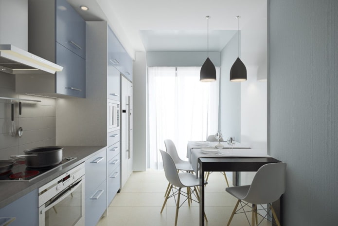 10 sq. m. kitchen in a minimalist style