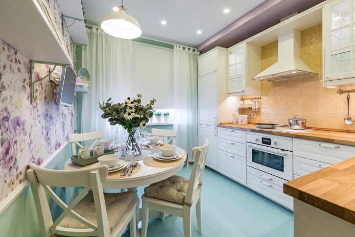10 sq. m kitchen in Provence style