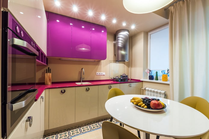 color scheme of the interior of the kitchen of the area of 10 sq