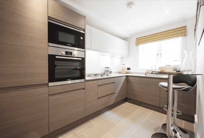 kitchen set in the interior of a 10 sq. m. kitchen