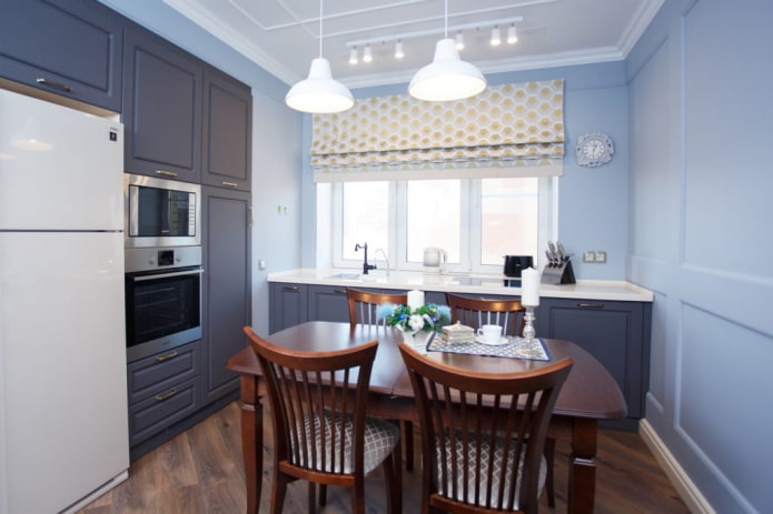 color scheme of the interior of the kitchen of the area of 10 sq