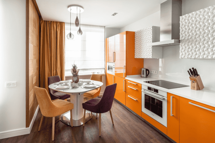 furniture set in the interior of a 10 sq. kitchen