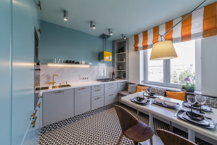 furniture set in the interior of a 10 sq. kitchen
