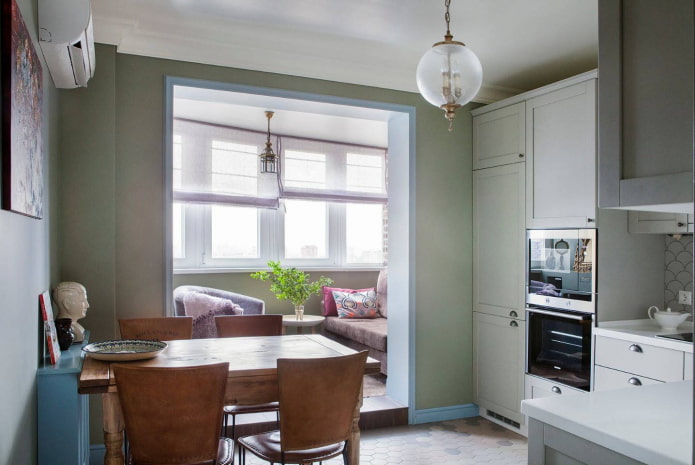 kitchen combined with balcony