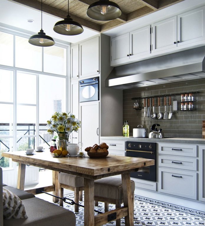 panoramic windows in the kitchen