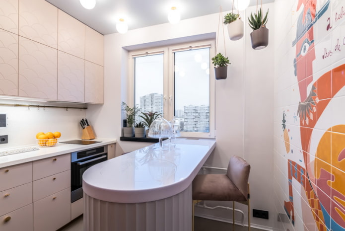 kitchen 11 sq with a bar counter