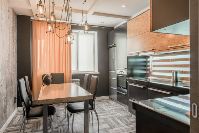 spacious kitchen with a refrigerator