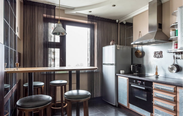 kitchen with a bar counter