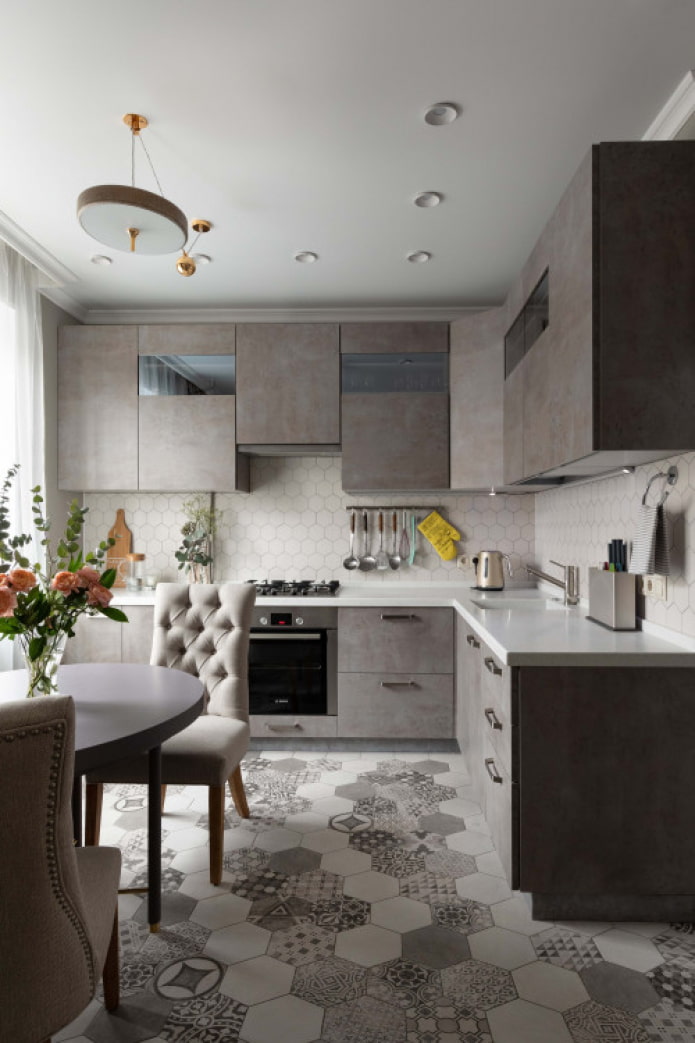 L-shaped kitchen