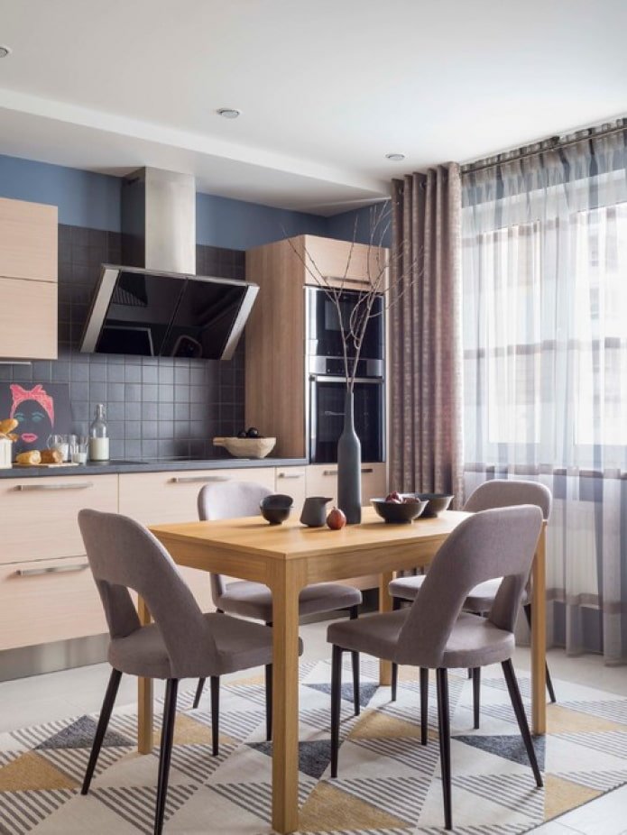kitchen with tall cases