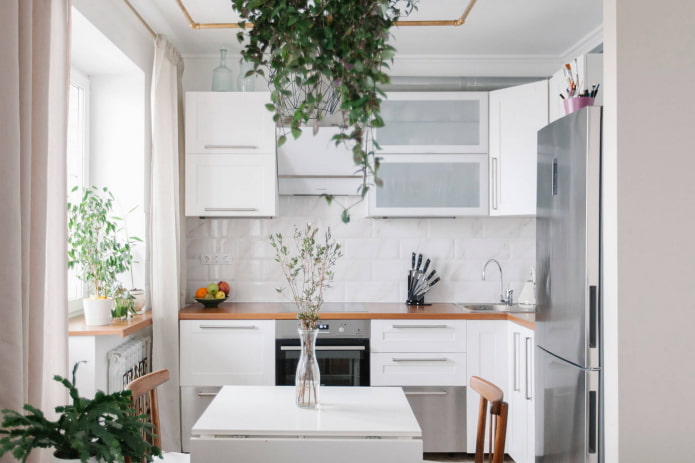 white mini kitchen