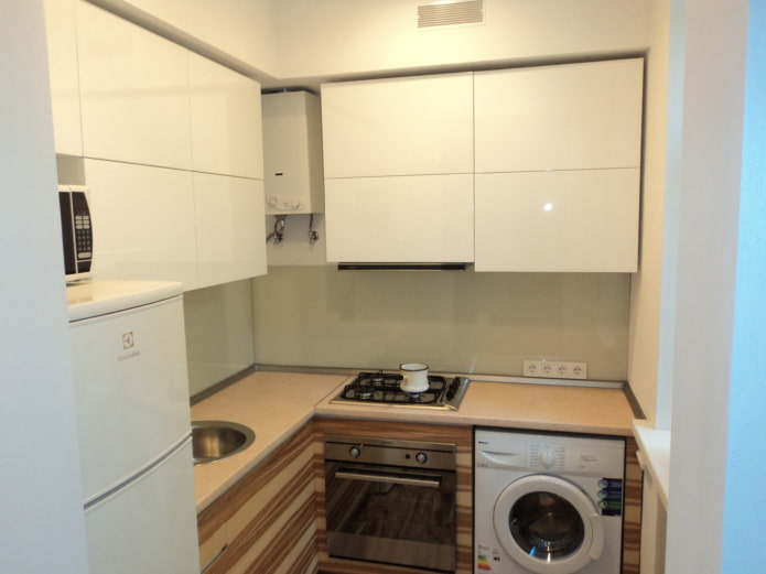 small glossy kitchen