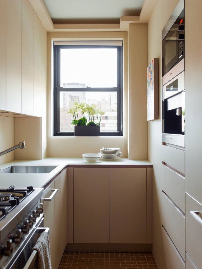 built-in small kitchen