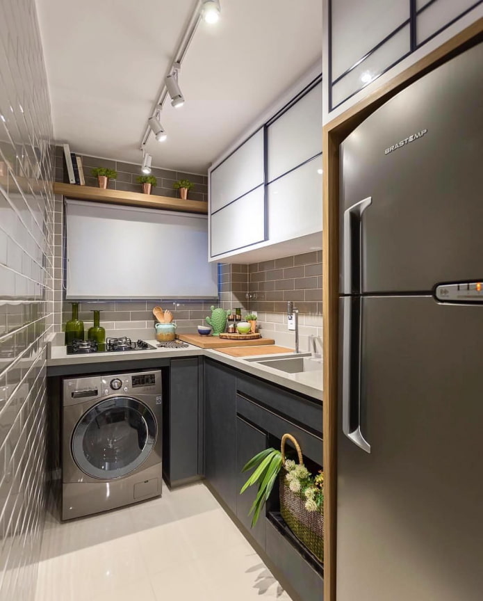 spotlights in a small kitchen