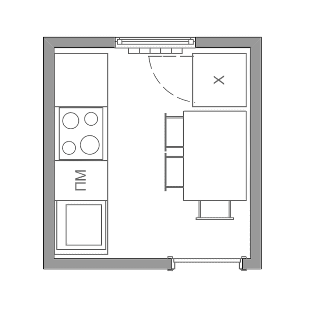 kitchen layout of 5 sq m