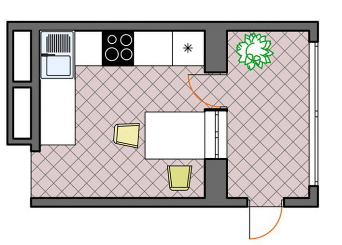 kitchen layout of 5 sq m