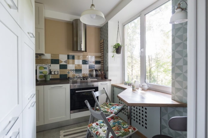 color scheme for a 6-square-meter kitchen