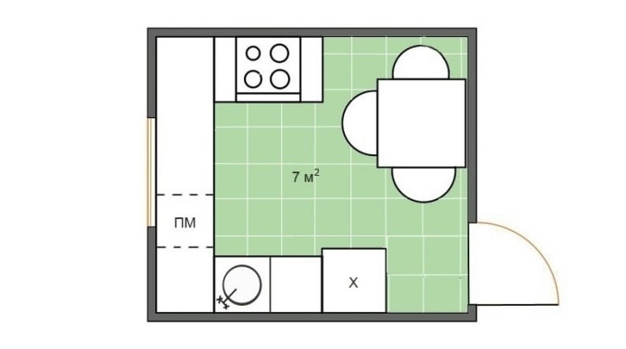 square kitchen 7 sq