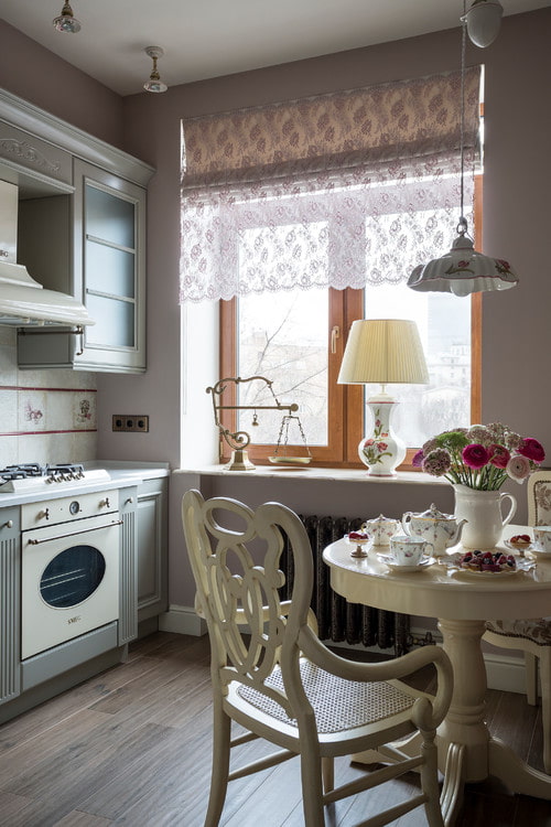 transparent curtain in the kitchen