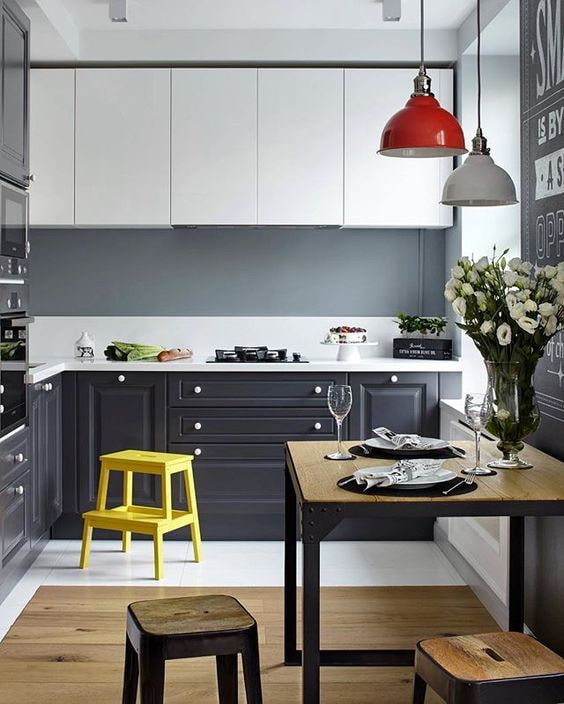 dark kitchen set