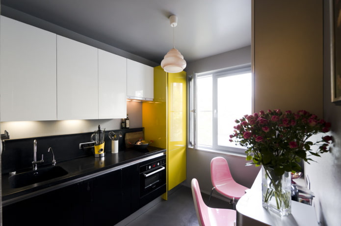 refrigerator in the kitchen area of 8 sq m