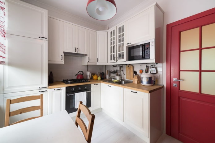 color scheme of the interior of a kitchen of 8 sq m