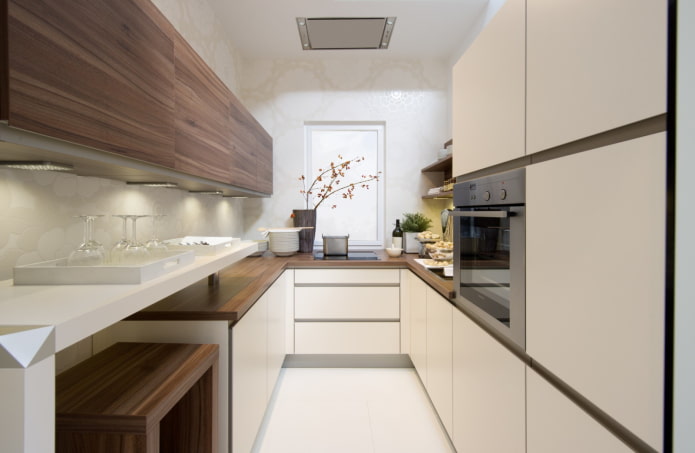 kitchen area of 8 sq m in the minimalist style