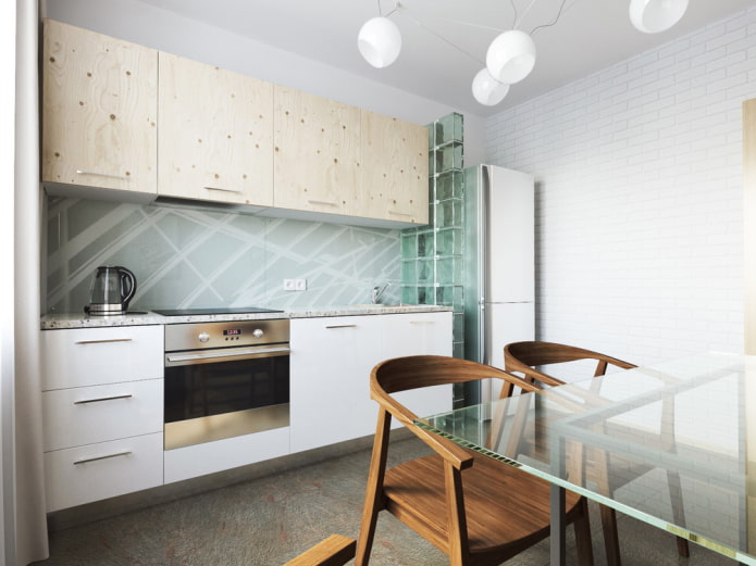 straight kitchen set