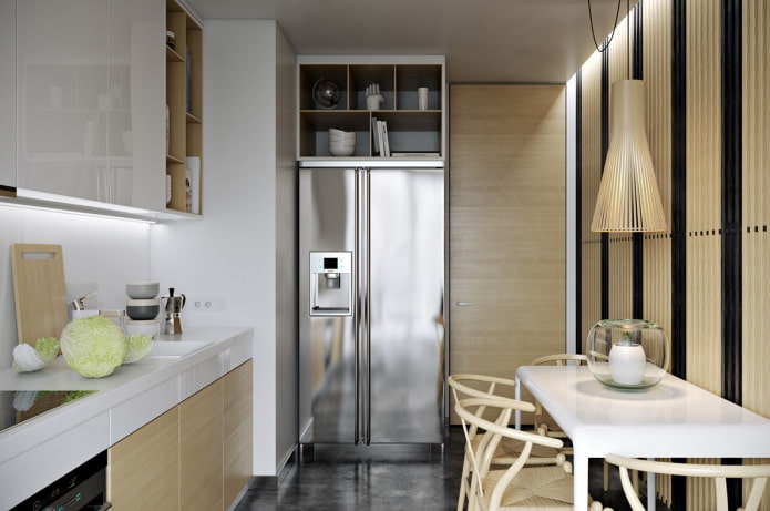 refrigerator near the door