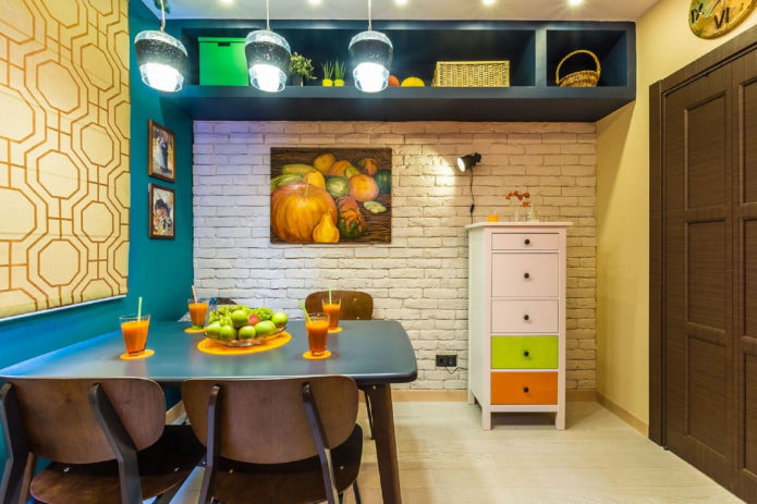 lamps above the table
