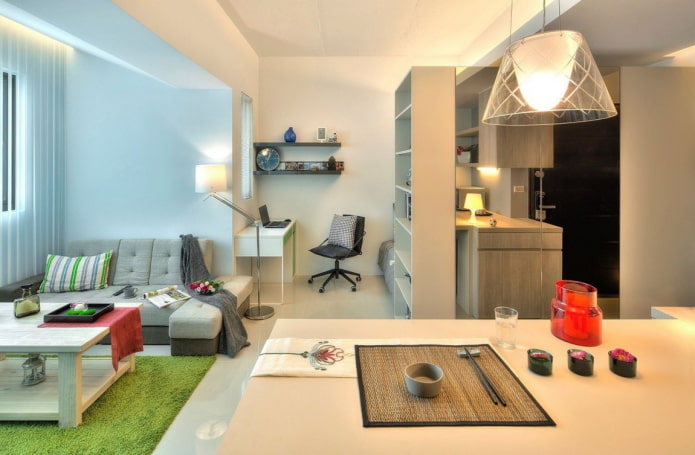 planning a kitchen-living room with a study