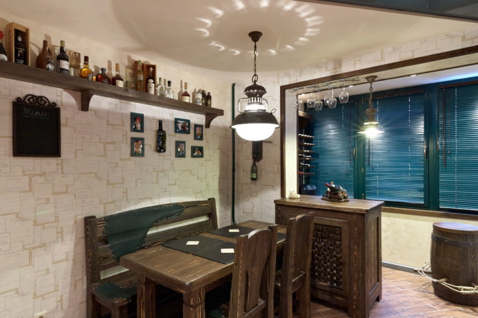 lighting of a kitchen combined with a loggia