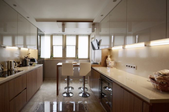 planning a kitchen combined with a loggia