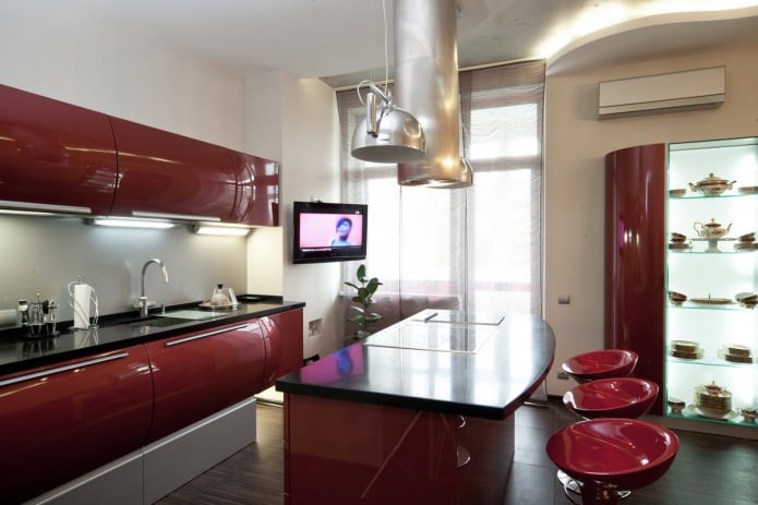 island bar counter in the kitchen interior