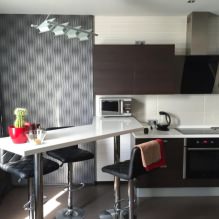 Kitchen design with a bar counter: 60 modern photos in the interior -19