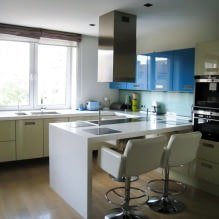 Kitchen design with a bar counter: 60 modern photos in the interior -15