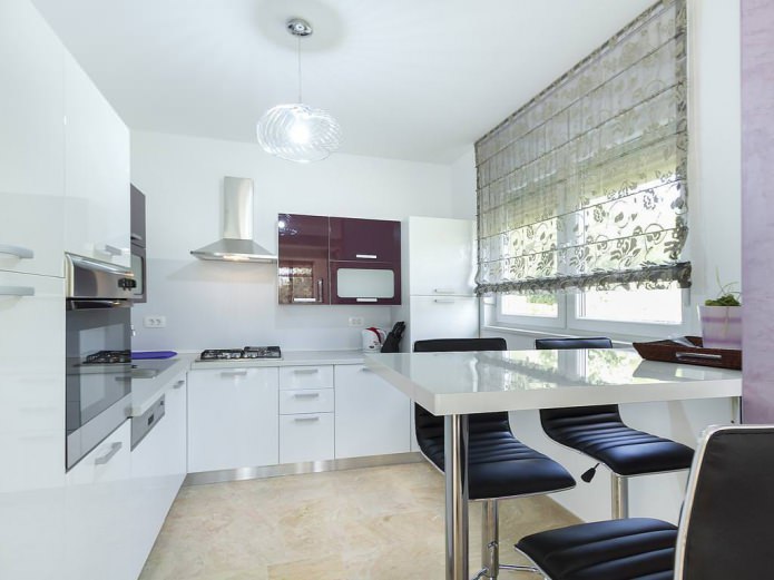 small kitchen with a bar counter
