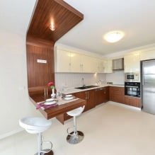 Kitchen design with a bar counter: 60 modern photos in the interior -10