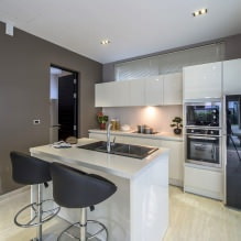 Kitchen design with a bar counter: 60 modern photos in the interior -13