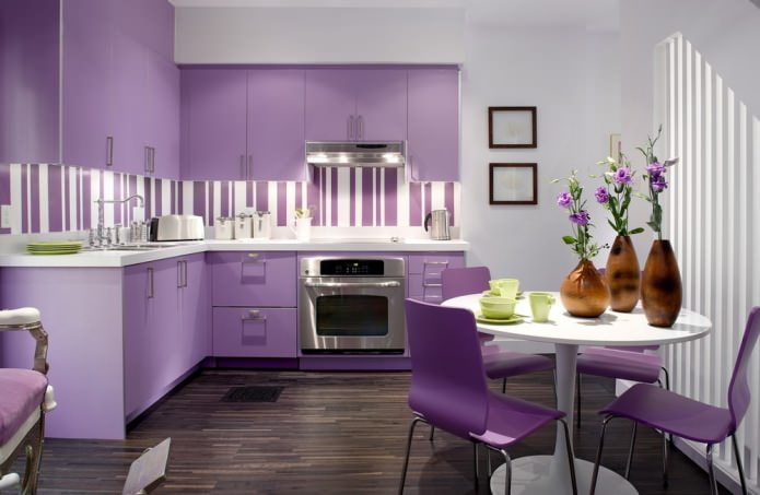 plastic table in the kitchen interior