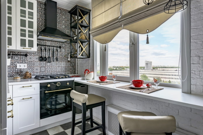 small gray and white kitchen
