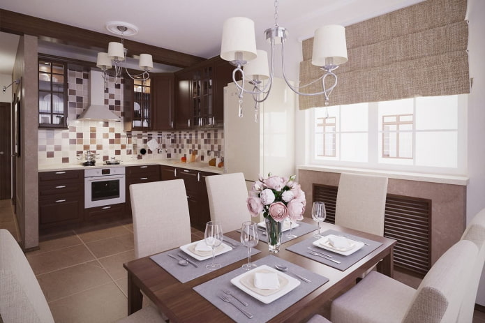 kitchen in coffee tones