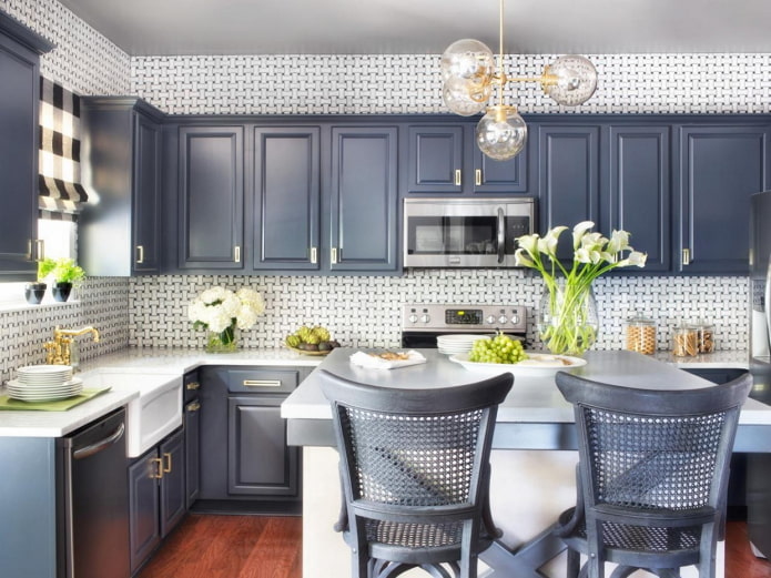 blue kitchen