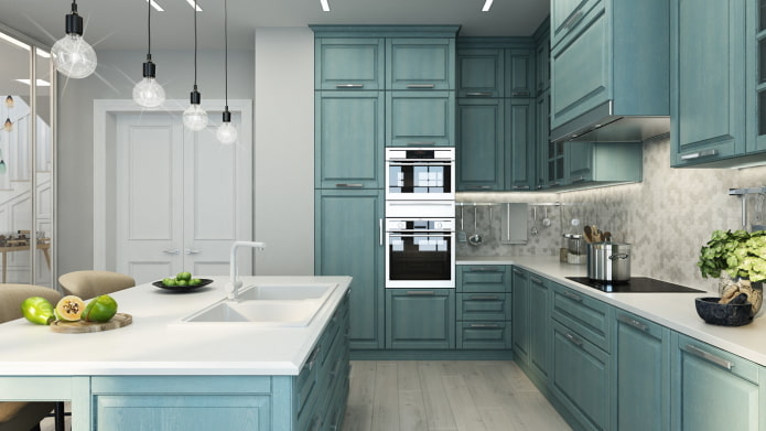 turquoise kitchen