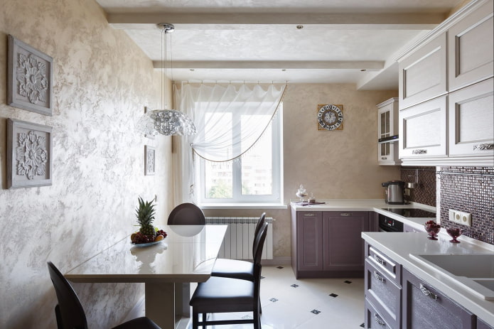 textured plaster in the kitchen
