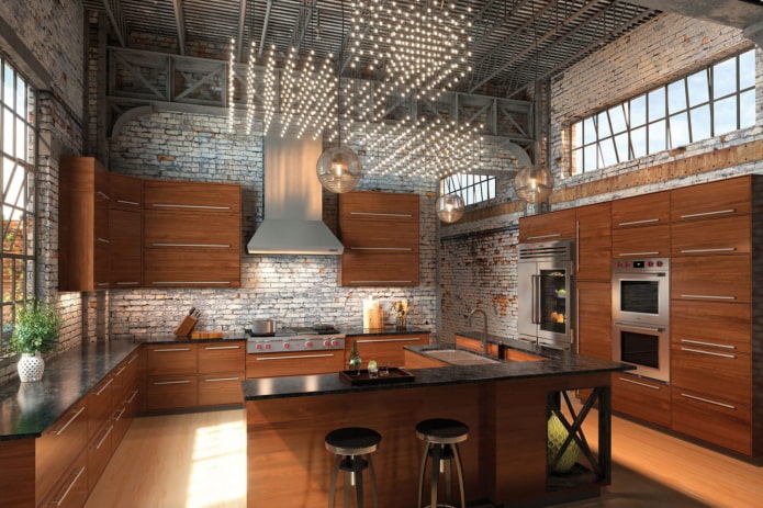 kitchen in loft style